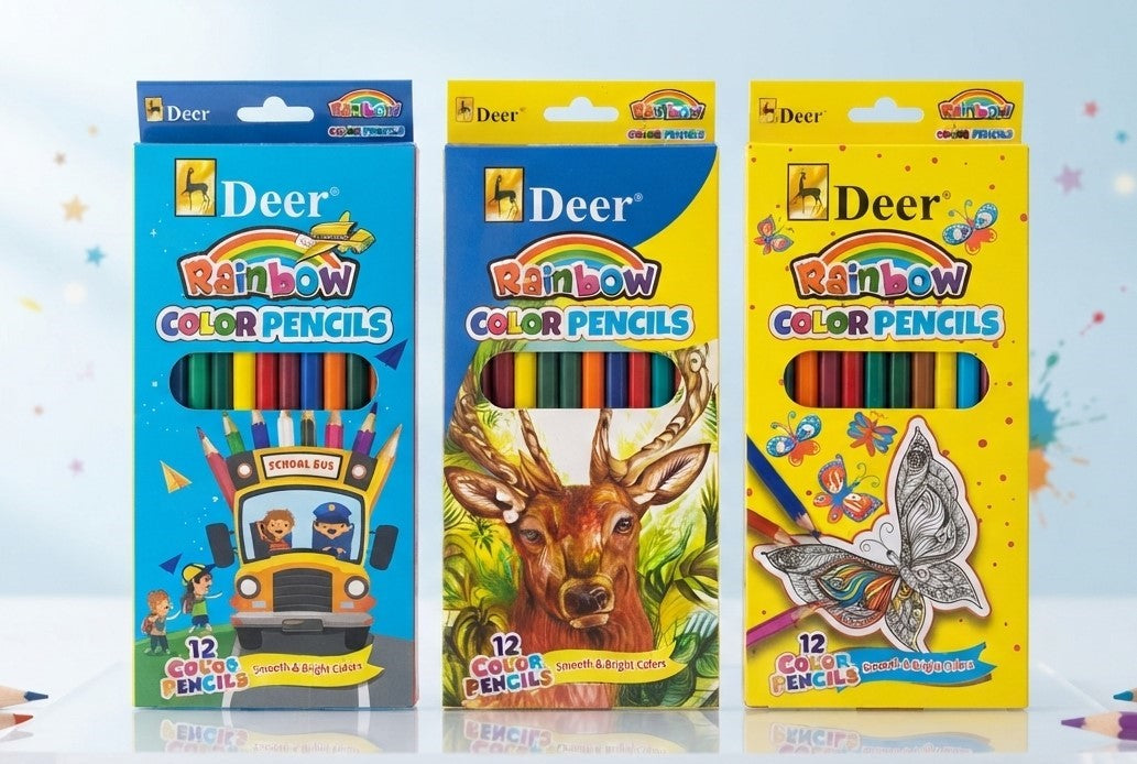 Rainbow Color Pencils – 3 Packs of 12 Pcs